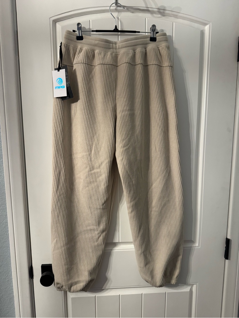 MPG Kids Beige Ribbed Jogger Pants